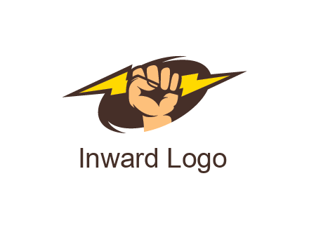 fist holding a lightening bolt in energy logo
