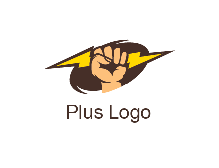 fist holding a lightening bolt in energy logo