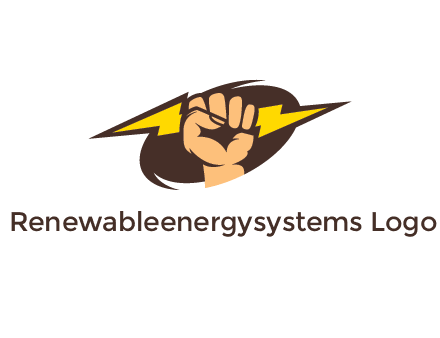 fist holding a lightening bolt in energy logo