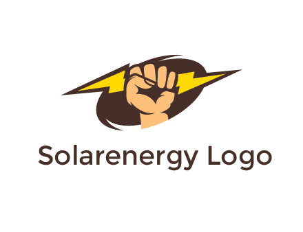 fist holding a lightening bolt in energy logo