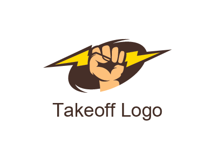 fist holding a lightening bolt in energy logo