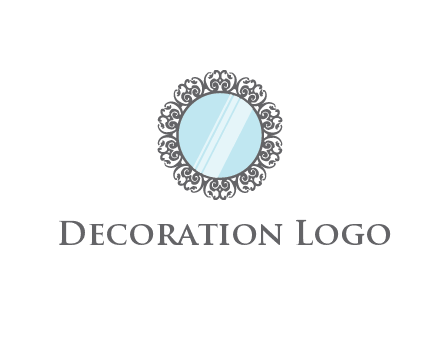round mirror wall decoration logo