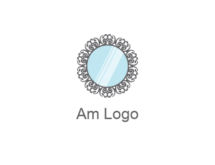 round mirror wall decoration logo