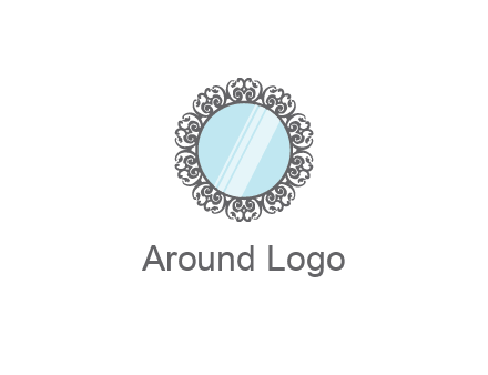 round mirror wall decoration logo