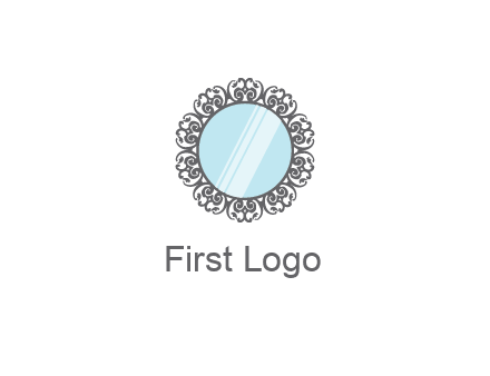 round mirror wall decoration logo