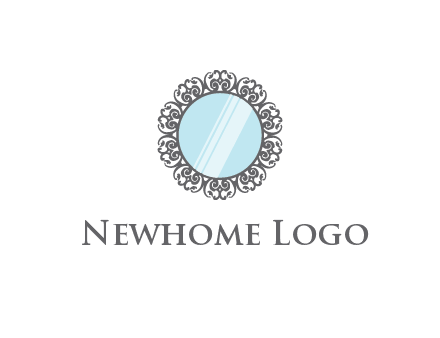 round mirror wall decoration logo