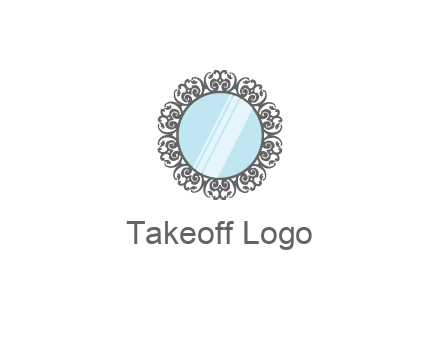 round mirror wall decoration logo