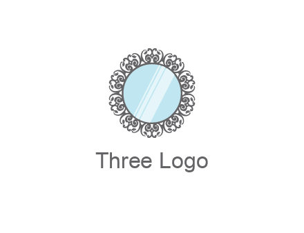 round mirror wall decoration logo