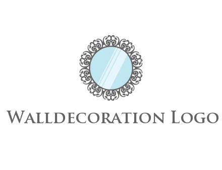 round mirror wall decoration logo