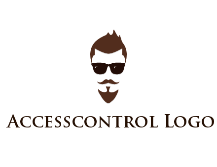 man with well-groomed hair, beard and mustache for grooming services or barber shop logo