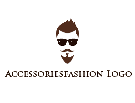 man with well-groomed hair, beard and mustache for grooming services or barber shop logo