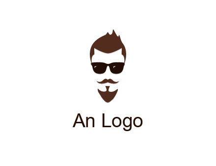 man with well-groomed hair, beard and mustache for grooming services or barber shop logo