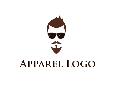 man with well-groomed hair, beard and mustache for grooming services or barber shop logo
