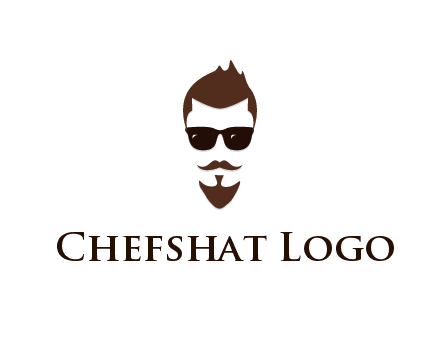 man with well-groomed hair, beard and mustache for grooming services or barber shop logo