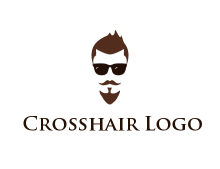 man with well-groomed hair, beard and mustache for grooming services or barber shop logo