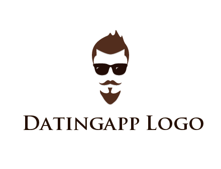 man with well-groomed hair, beard and mustache for grooming services or barber shop logo
