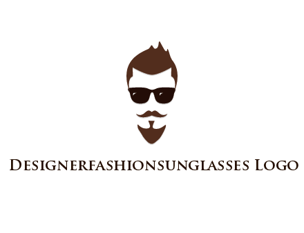 man with well-groomed hair, beard and mustache for grooming services or barber shop logo