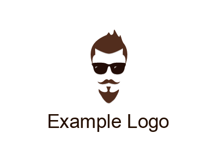 man with well-groomed hair, beard and mustache for grooming services or barber shop logo