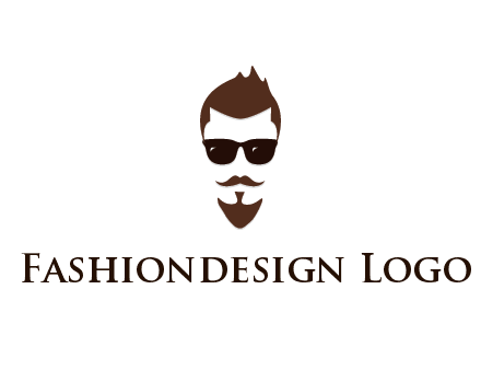 man with well-groomed hair, beard and mustache for grooming services or barber shop logo
