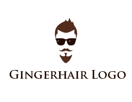 man with well-groomed hair, beard and mustache for grooming services or barber shop logo