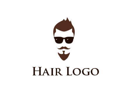 man with well-groomed hair, beard and mustache for grooming services or barber shop logo