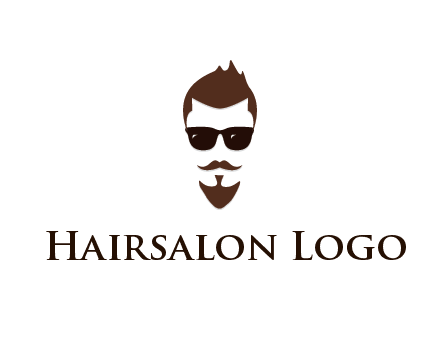 man with well-groomed hair, beard and mustache for grooming services or barber shop logo