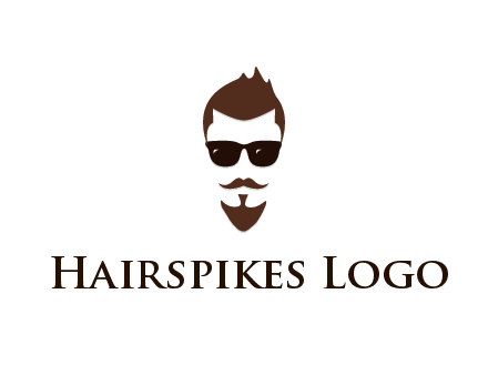 man with well-groomed hair, beard and mustache for grooming services or barber shop logo