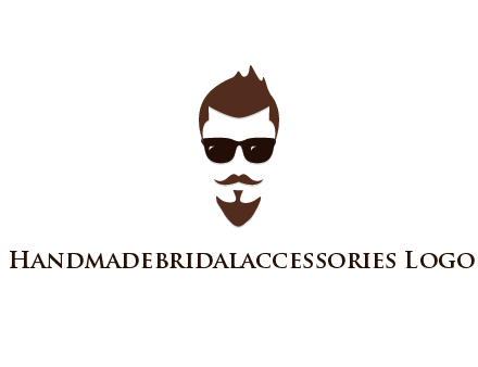 man with well-groomed hair, beard and mustache for grooming services or barber shop logo