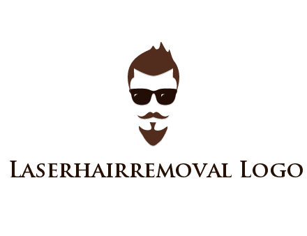 man with well-groomed hair, beard and mustache for grooming services or barber shop logo