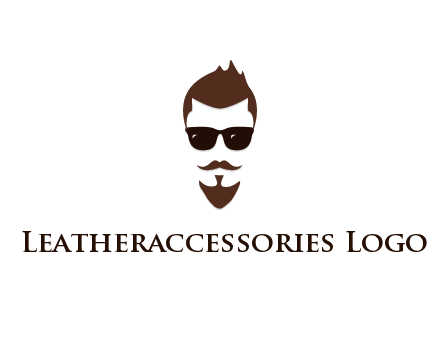 man with well-groomed hair, beard and mustache for grooming services or barber shop logo