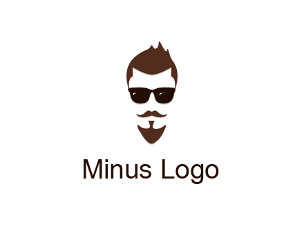 man with well-groomed hair, beard and mustache for grooming services or barber shop logo