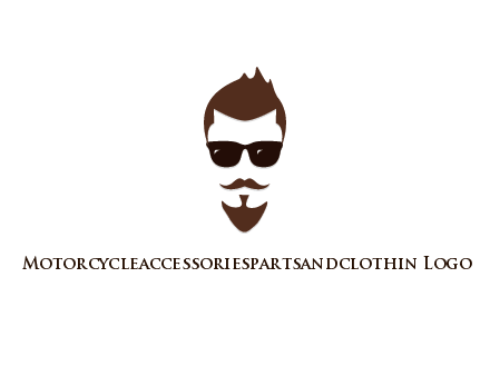 man with well-groomed hair, beard and mustache for grooming services or barber shop logo