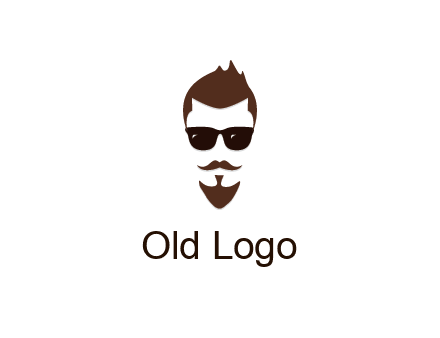 man with well-groomed hair, beard and mustache for grooming services or barber shop logo