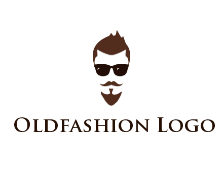 man with well-groomed hair, beard and mustache for grooming services or barber shop logo