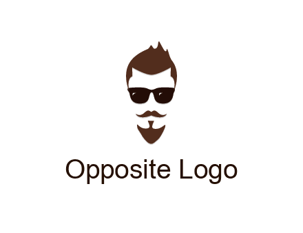 man with well-groomed hair, beard and mustache for grooming services or barber shop logo