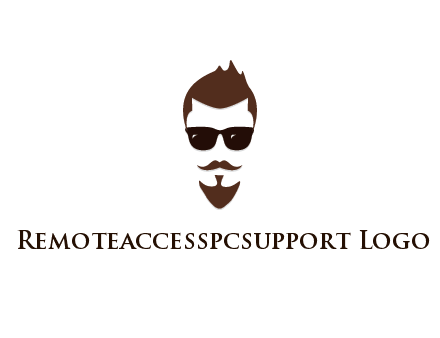 man with well-groomed hair, beard and mustache for grooming services or barber shop logo