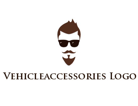 man with well-groomed hair, beard and mustache for grooming services or barber shop logo