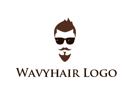man with well-groomed hair, beard and mustache for grooming services or barber shop logo