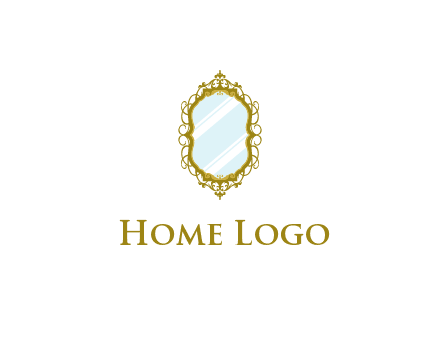 wall mirror for home decor or interior design logo