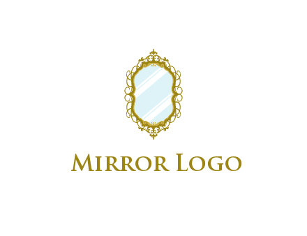 wall mirror for home decor or interior design logo