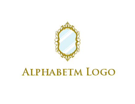 wall mirror for home decor or interior design logo
