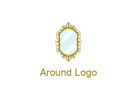wall mirror for home decor or interior design logo