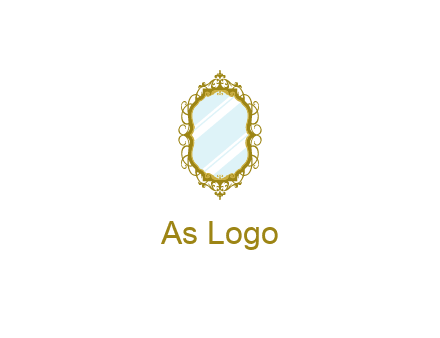 wall mirror for home decor or interior design logo