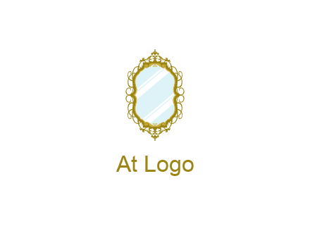 wall mirror for home decor or interior design logo