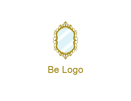 wall mirror for home decor or interior design logo