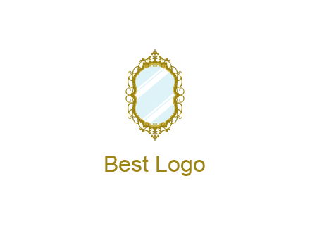 wall mirror for home decor or interior design logo