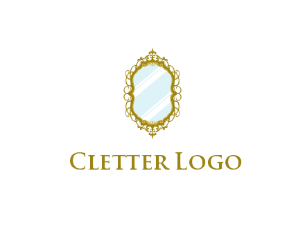 wall mirror for home decor or interior design logo