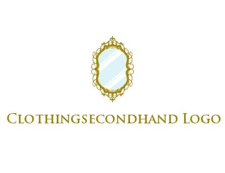 wall mirror for home decor or interior design logo