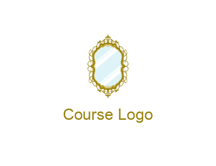 wall mirror for home decor or interior design logo