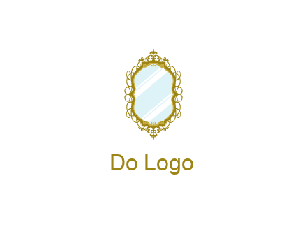 wall mirror for home decor or interior design logo